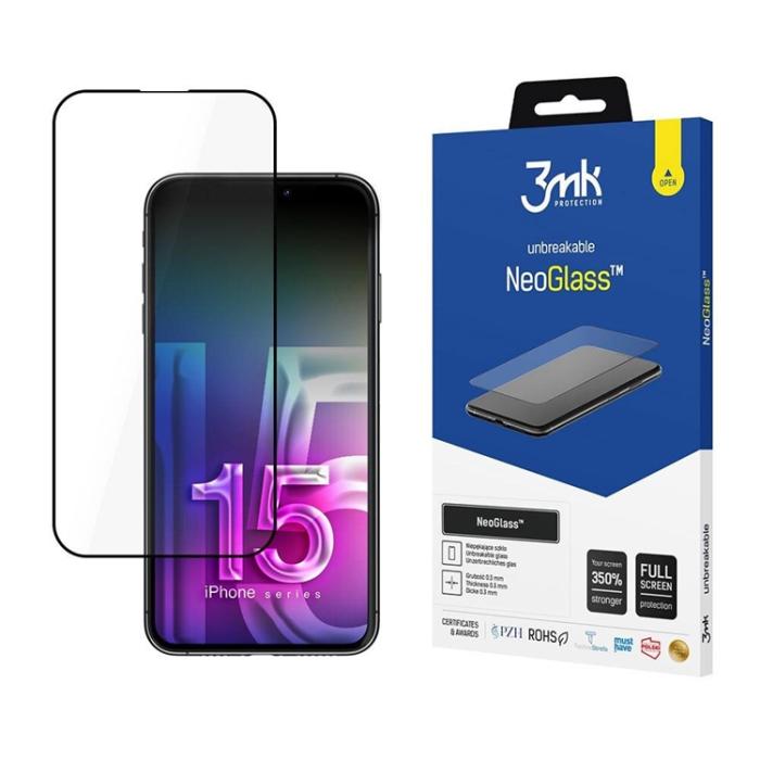 3MK - 3MK iPhone 15 Pro Max HybridGlas Skärmskydd NeoGlass - Clear