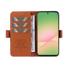 YIKATU - YIKATU Samsung Galaxy A57 Pl&aring;nboksfodral Konstl&auml;der St&auml;llfunktion - Brun
