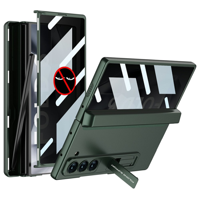 GKK - GKK Galaxy Z Fold 6 Mobilskal med Privacy Skärmskydd - Midnight Grön