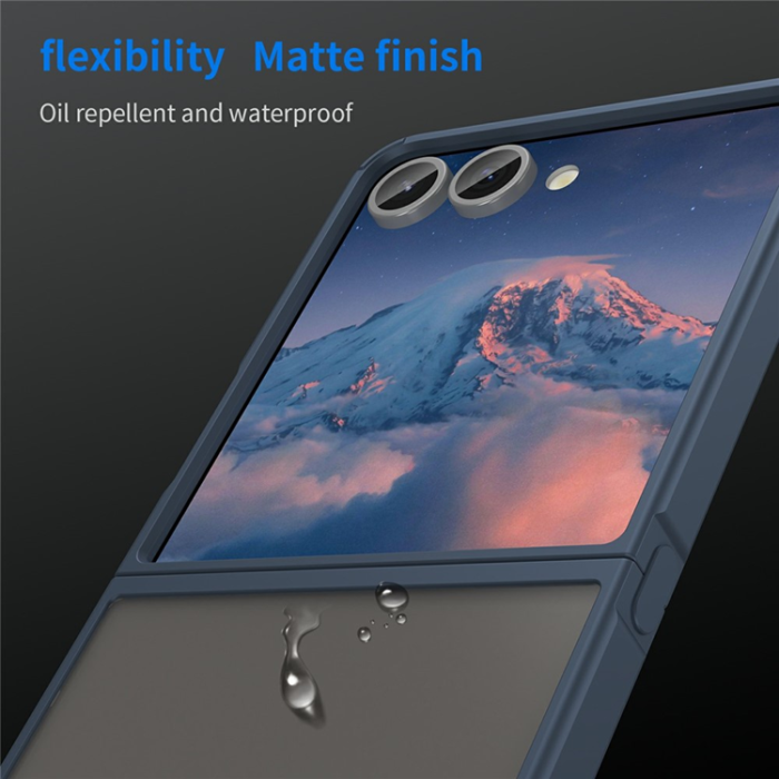 A-One Brand - Galaxy Z Flip 7 Mobilskal Drop Proof Frosted Translucent - Blå