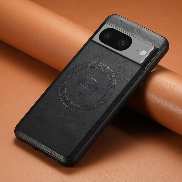 DENIOR - DENIOR Google Pixel 8 Fodral Magnetiskt Konstläder PC+TPU - Svart