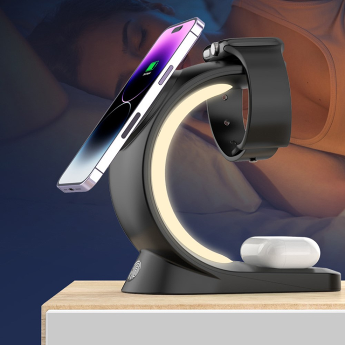 OEM - 3in1 MagSafe Trådlös Laddare iPhone, Apple Watch, Airpods - T17