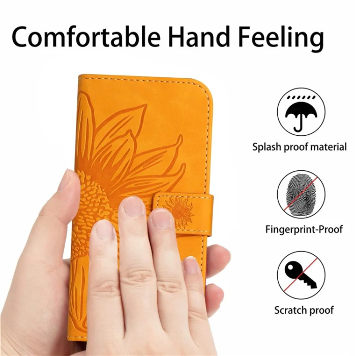 A-One Brand - iPhone 17 Pro Max Plånboksfodral Sunflower Imprint - Gul