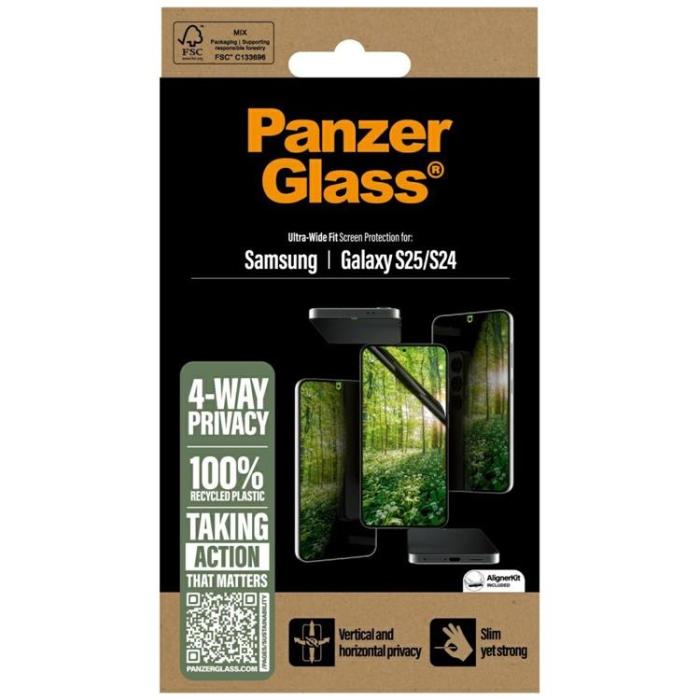 PanzerGlass - PanzerGlass Galaxy S25 Härdat Glas Skärmskydd Privacy Eco Matrix
