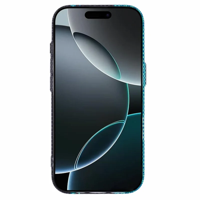 A-One Brand - iPhone 16 Pro Max Mobilskal Magsafe Kevlar Aramid Fiber - Blå/Svart