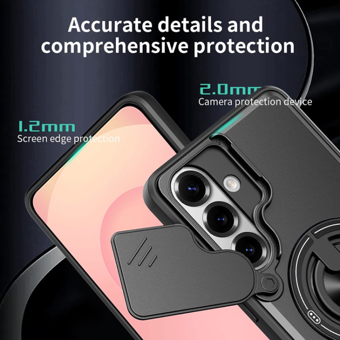 A-One Brand - Galaxy S26 Plus Mobilskal med Camera Lens Slider Magnetisk Ringhållare