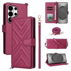 OEM - Samsung Galaxy S26 Ultra Pl&aring;nboksfodral Handrem Konstl&auml;der St&auml;ll - Rosa