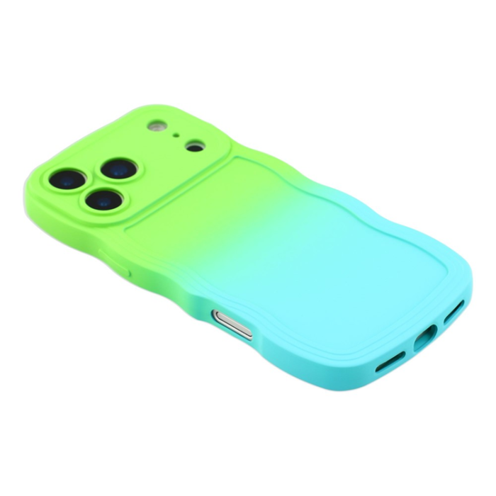A-One Brand - iPhone 17 Pro Mobiskal Gradient Color TPU - Grön + Babyblå