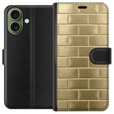 Gustaf - Pl&aring;nboksfodral till Apple iPhone 17 med Gyllene Murstenar