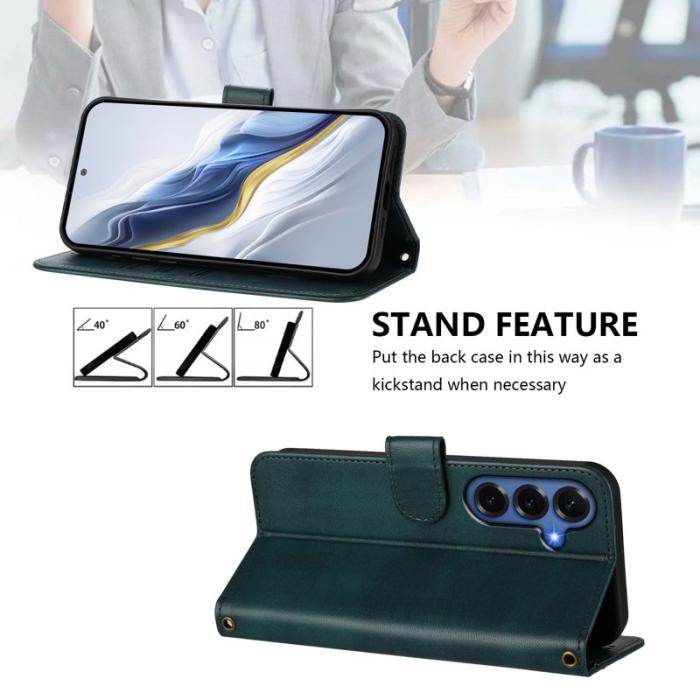 OEM - Plånboksfodral för Samsung Galaxy S26 Plus Konstläder Stativ - Mörkgrön