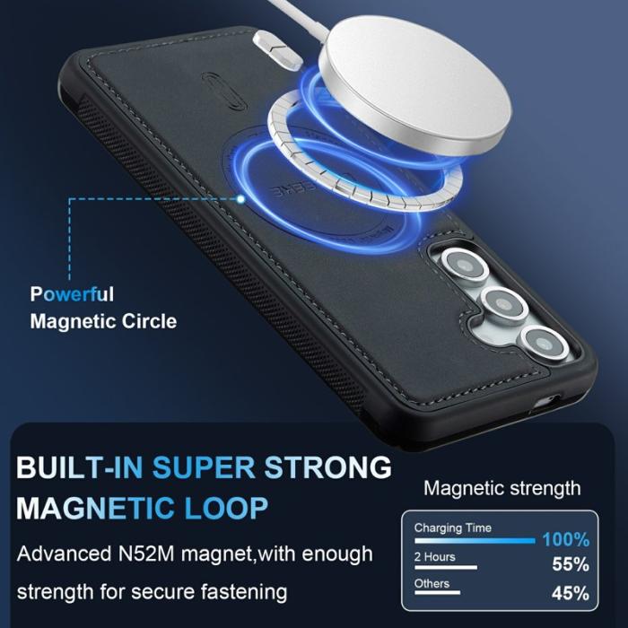 LC.imeeke - LC.IMEEKE Mobilskal för Samsung Galaxy S26 Magnetiskt Konstläder - Svart
