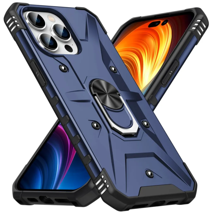 Taltech - iPhone 15 Pro Mobilskal Roterbart Kickstand - Blå