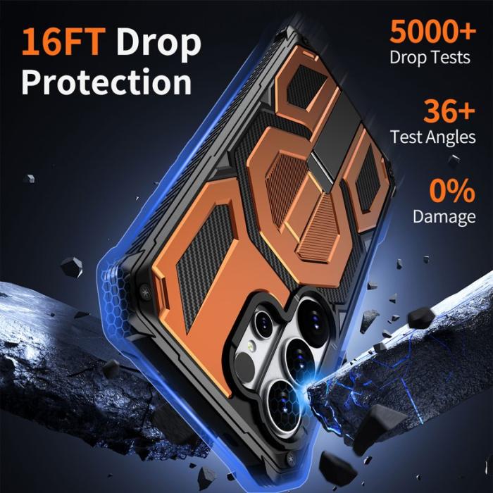 OEM - Mobilskal för Samsung Galaxy S26 Ultra Magnetiskt Kickstand PC + TPU - Orange