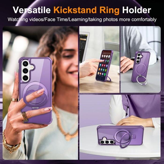 OEM - Mobilskal för Samsung Galaxy S26 Magnetiskt Ringhållare Kickstand Plast - Lila