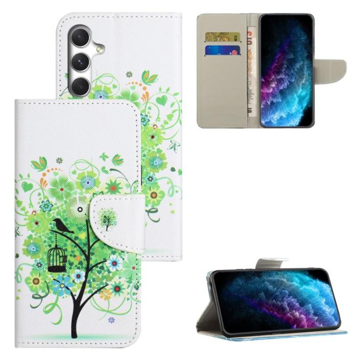 OEM - Mobilskal för Samsung Galaxy S26 Plus Mönstertryck Konstläder - Grön