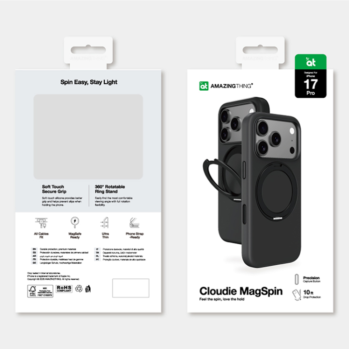 AmazingThing - AmazingThing iPhone 17 Pro Mobilskal MagSafe Cloudie - Svart