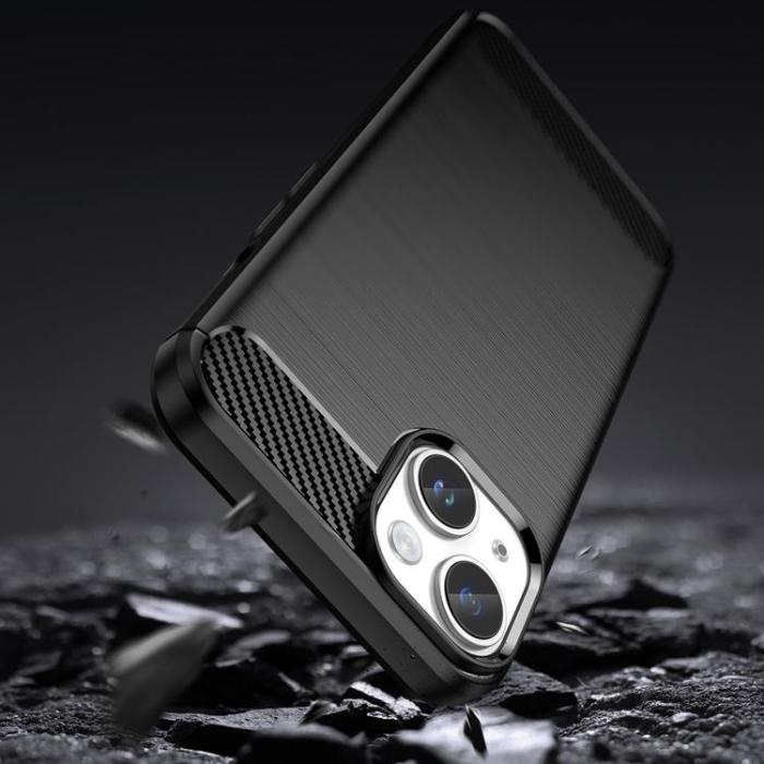 OEM - iPhone 15 Mobilskal Carbon Flexible - Svart