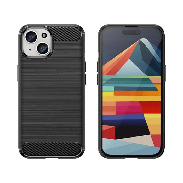 OEM - iPhone 15 Mobilskal Carbon Flexible - Svart