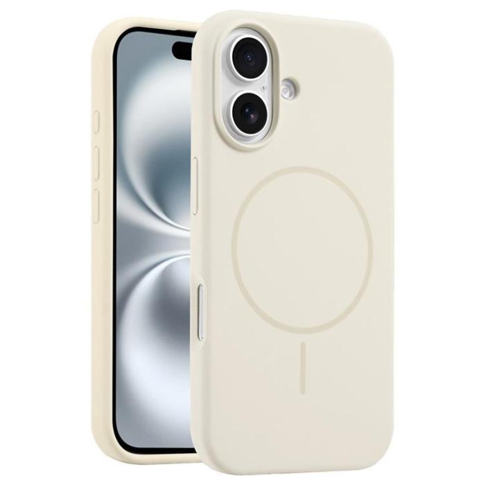 A-One Brand - iPhone 16 Plus Mobilskal MagSafe Silikon Anti Drop - Beige