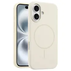 A-One Brand - Mobilskal till iPhone 16 Plus MagSafe Silikon Anti Drop - Beige