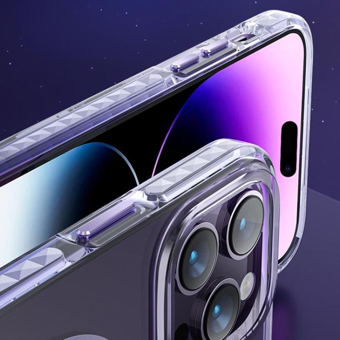 Kingxbar - Kingxbar iPhone 14 Plus Skal Magsafe PQY Ice Crystal - Silver