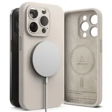 Ringke - Ringke iPhone 15 Pro Mobilskal Magsafe Silikon - Stone