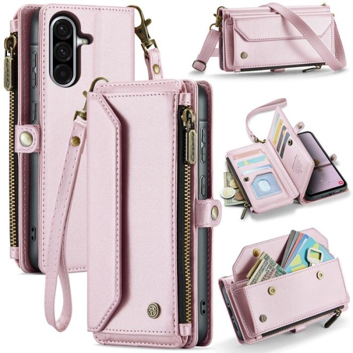 Caseme - CASEME Plånboksfodral Konstläder för Samsung Galaxy A56 5G - Rosa