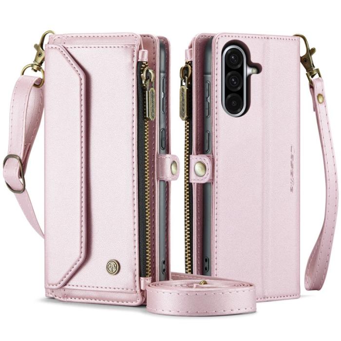Caseme - CASEME Plånboksfodral Konstläder för Samsung Galaxy A56 5G - Rosa
