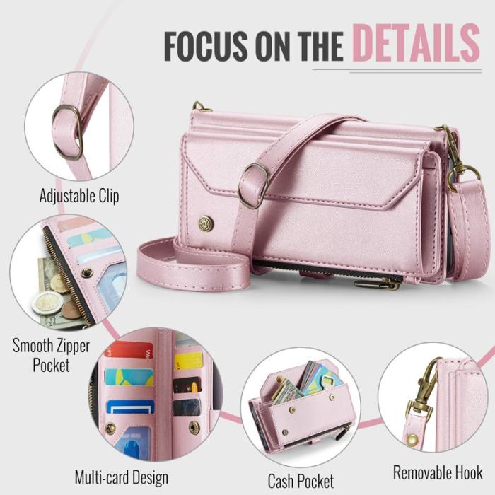 Caseme - CASEME Plånboksfodral Konstläder för Samsung Galaxy A56 5G - Rosa