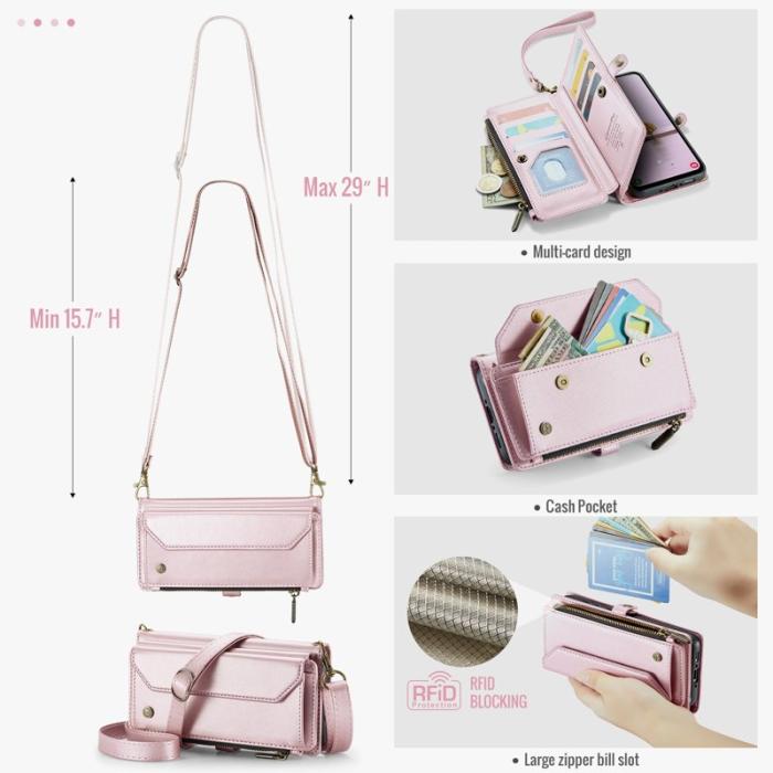 Caseme - CASEME Plånboksfodral Konstläder för Samsung Galaxy A56 5G - Rosa
