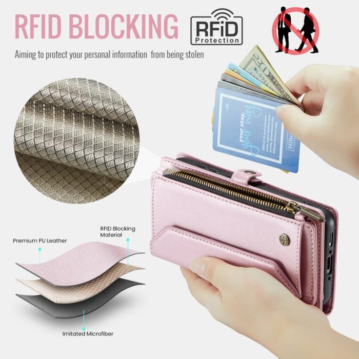 Caseme - CASEME Plånboksfodral Konstläder för Samsung Galaxy A56 5G - Rosa