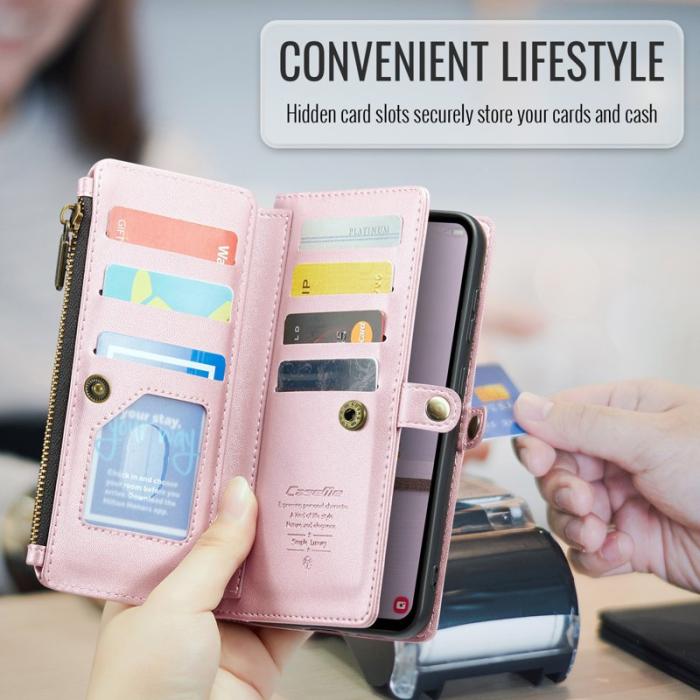 Caseme - CASEME Plånboksfodral Konstläder för Samsung Galaxy A56 5G - Rosa