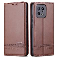 AZNS - AZNS Xiaomi 13 5G Flip Pl&aring;nboksfodral Konstl&auml;der - Brun