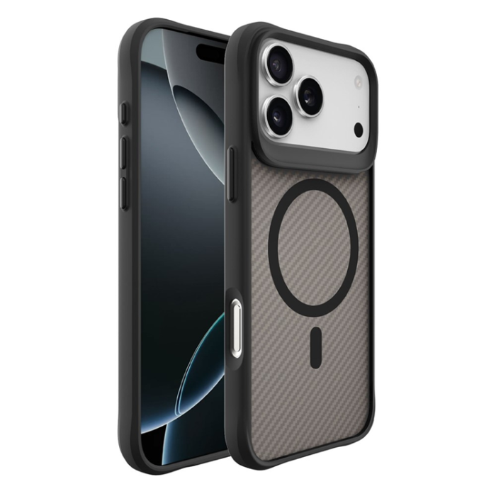 A-One Brand - iPhone 17 Pro Max Mobilskal MagSafe Carbon Fiber Texture - Svart