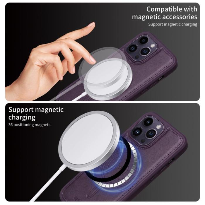 BETOPNICE - BETOPNICE iPhone 14 Pro Max Fodral KonstLäder - Lila