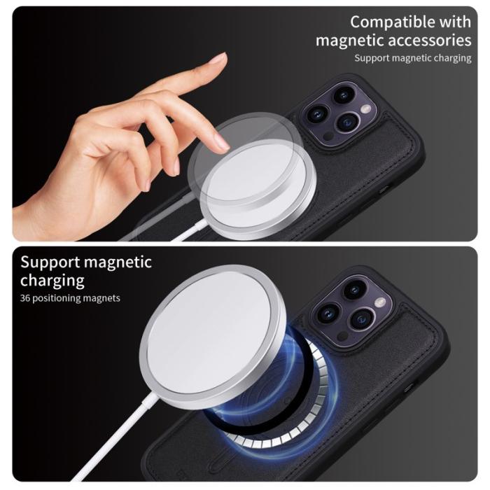 BETOPNICE - BETOPNICE iPhone 14 Pro Max Fodral KonstLäder - Svart