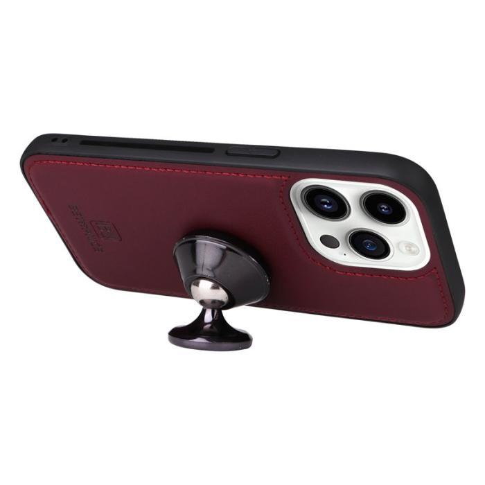 BETOPNICE - BETOPNICE iPhone 14 Pro Max Plånboksfodral Konstläder - Vinröd