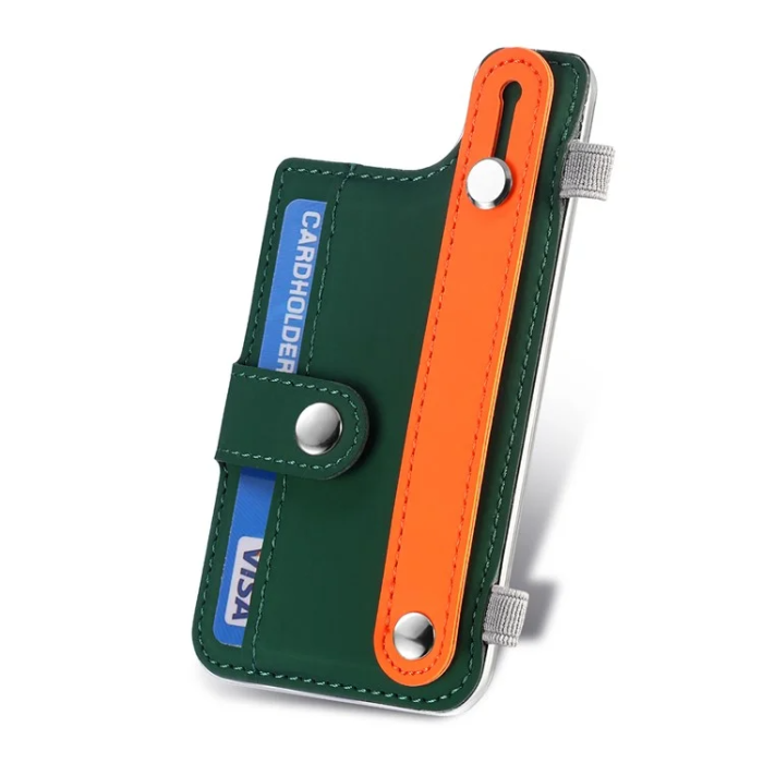 A-One Brand - Korthållare Kickstand PU-läder - Svartgrön