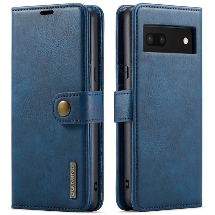 DG.MING - DG.MING Google Pixel 7 5G Plånboksfodral Äkta läder Ställ Blå