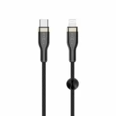 FIXED - FIXED METAL USB-C/Lightning MFI fl&auml;tad kabel 2m Svart