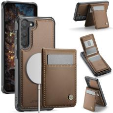 JEEHOOD - JEEHOOD J06 Konstl&auml;der fodral till Samsung Galaxy S23 - Brun