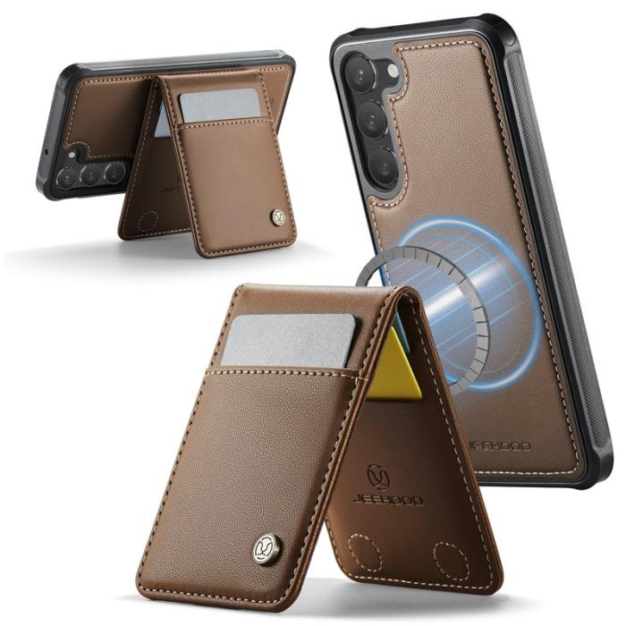 JEEHOOD - JEEHOOD J06 Konstläder fodral till Samsung Galaxy S23 - Brun