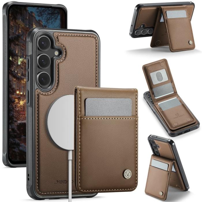 JEEHOOD - JEEHOOD J06 Konstläder fodral till Samsung Galaxy S23 FE - Brun