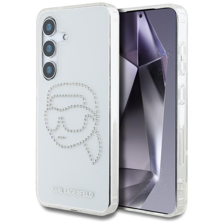 Karl Lagerfeld Galaxy S25 Mobilskal Rhinestones Karl Head Logo - Transparent | 2353 | AlltMobil