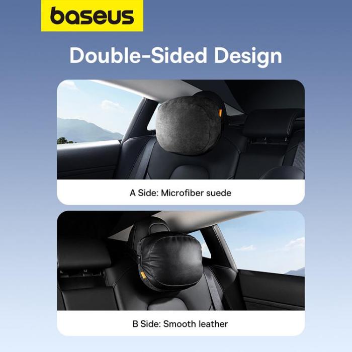 BASEUS - Baseus Bilnackstödskudde med 2 Material ComfortRide Series - Svart