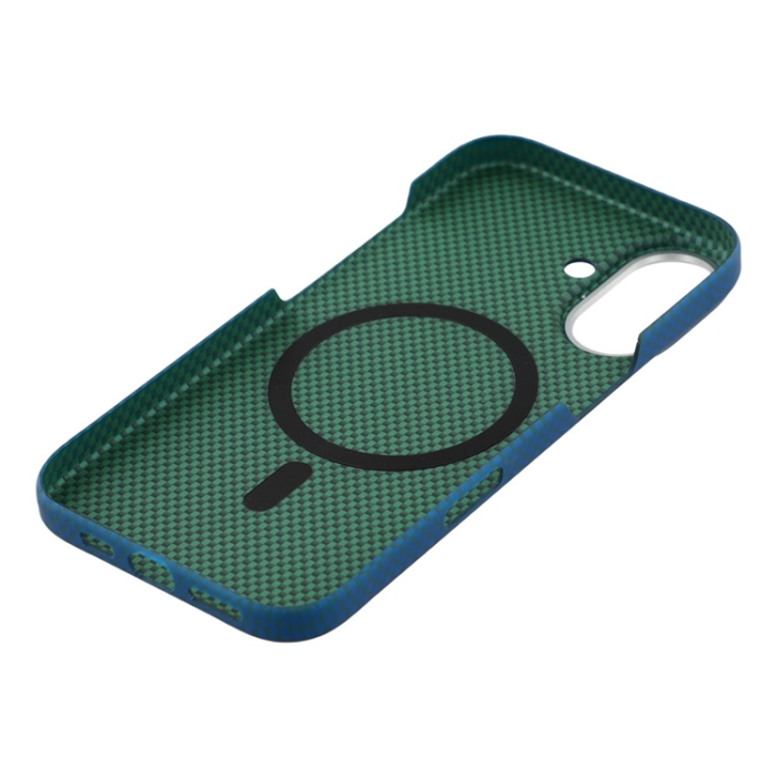 A-One Brand - iPhone 17 Mobilskal MagSafe Carbon Fiber - Blå/Grön
