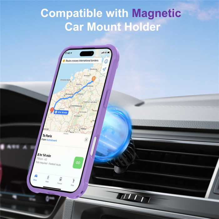 A-One Brand - iPhone 17 Air Mobilskal MagSafe Kickstand Shockproof - Lila
