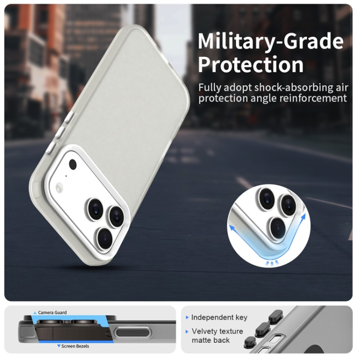 A-One Brand - iPhone 17 Pro Mobilskal Matte Anti-Drop - Vit