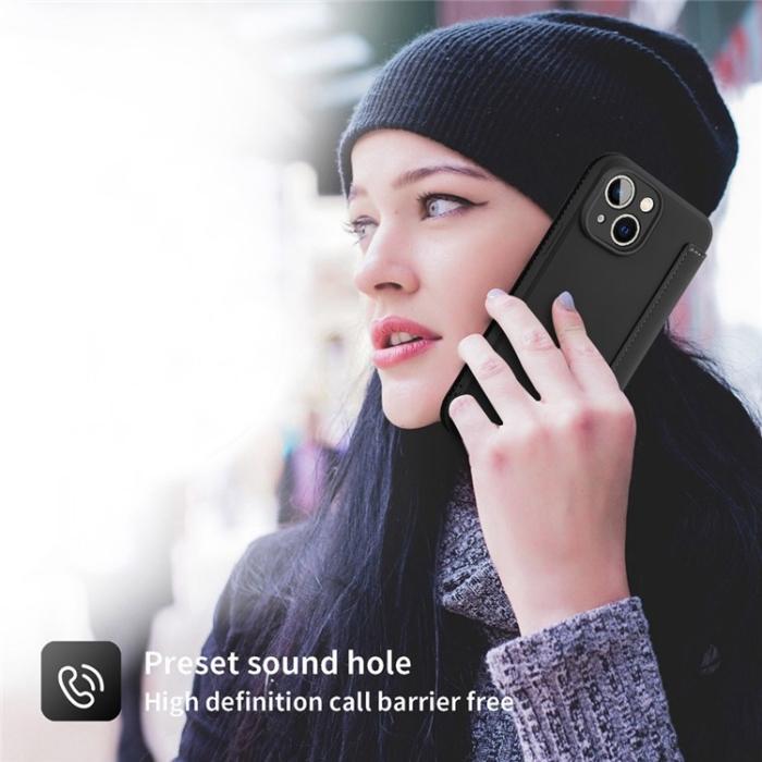 OEM - iPhone 14 Plus Plånboksfodral Liquid Silicone - Svart