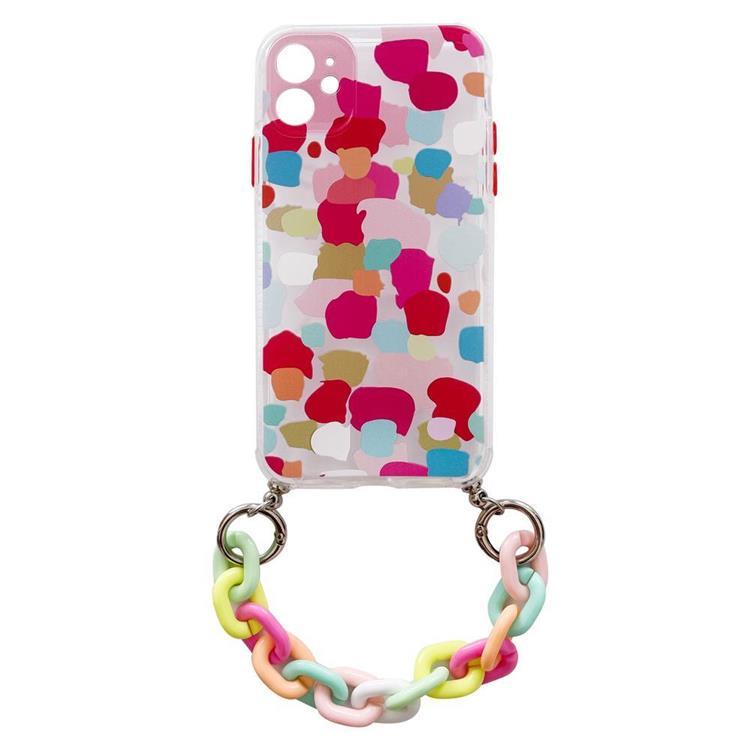 Color Gel Chain Pendant Skal Galaxy A22 5G - Flerfärgad